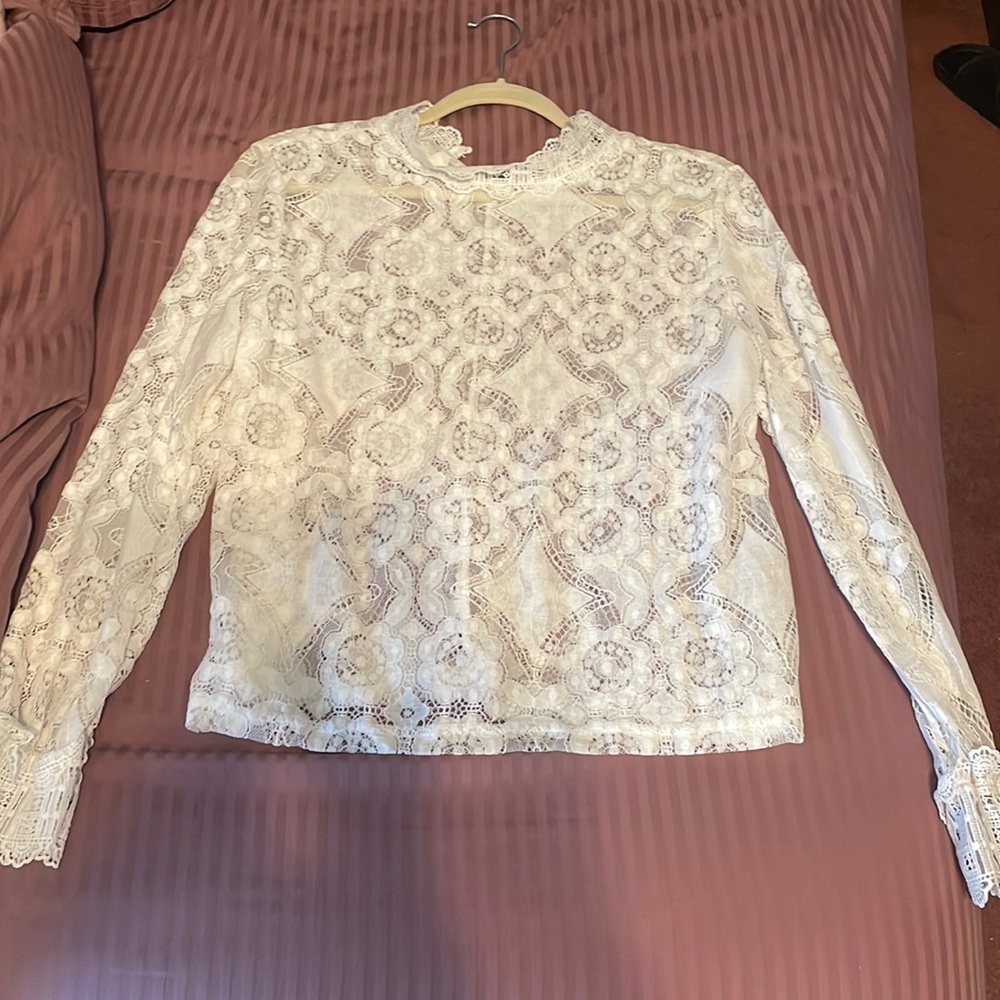 White lace blouse from Amazon